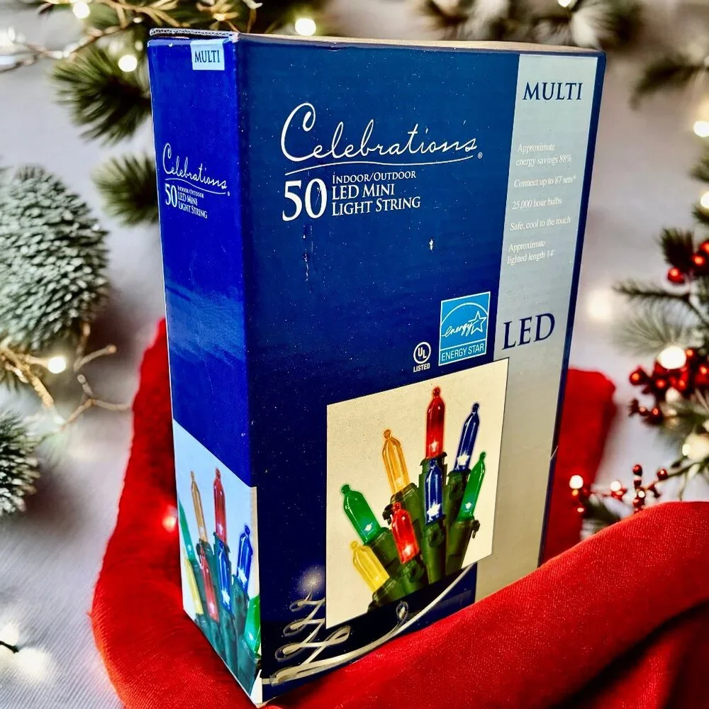 Celebrations LED 50 Multi Color Mini Lights 14 ft length Ace Hardware Box
